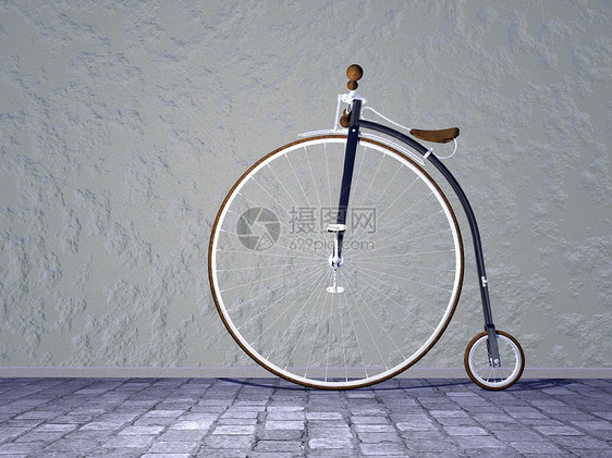旧自行车  3D乡愁装饰品古董车辆驾驶街道座位车轮闲暇历史图片
