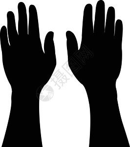 一对矢量之手白色手臂黑色手指艺术男性人群选举投票孩子们图片