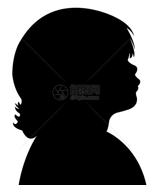 儿童头环影矢量头发版税资料女儿女孩侧脸个人图标马尾辫剪影图片