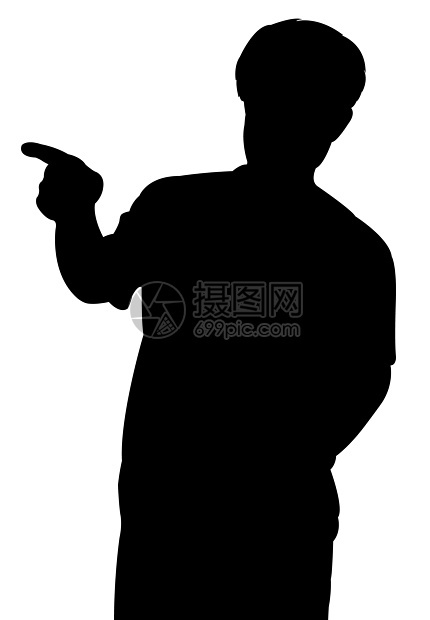 青年男子指针 矢量插图胜利男性领导男人优胜者男生手臂图片