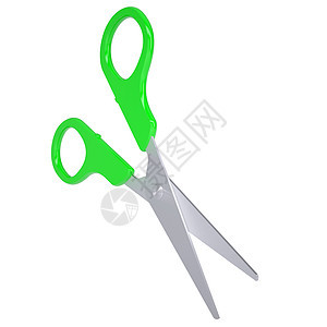 带有绿色手柄的剪刀玩具用具边缘乐器教育刀刃剪子工作产品金属图片