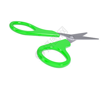 带有绿色手柄的剪刀玩具安全阴影边缘剪子艺术工具配饰刀刃工作图片