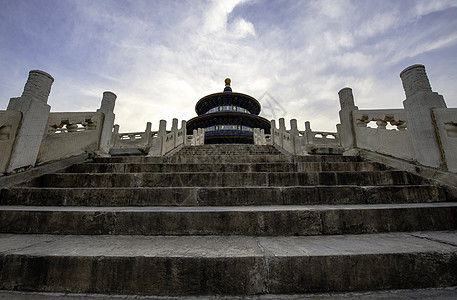 天堂圣殿蓝色地标绘画天空文化建筑宏观寺庙历史皇帝图片