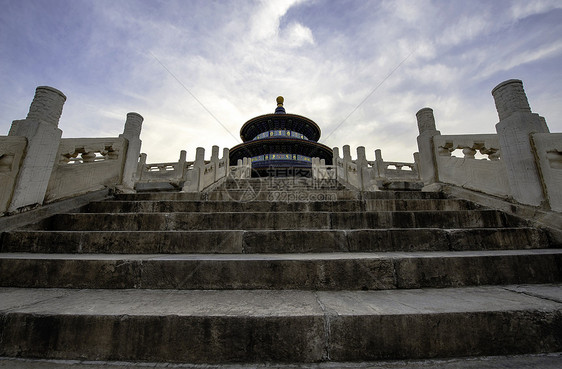 天堂圣殿蓝色地标绘画天空文化建筑宏观寺庙历史皇帝图片