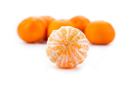 成熟的水果橘子橙子宏观柑桔白色图片