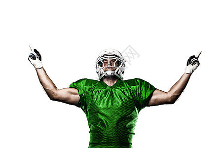 足球运动员竞技垫肩男性白色头盔力量运动制服体育场运动服图片