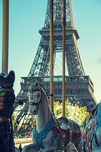 巴黎的carousel旅行旋转木马天际街道首都插图景观地标旅游艺术图片