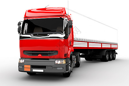 红色和白色卡车服务插图驾驶商业车轮车辆旅行小路绘画司机图片