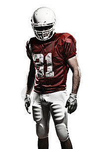 足球运动员文化制服运动服职业垫肩运动红色竞技肖像福利图片