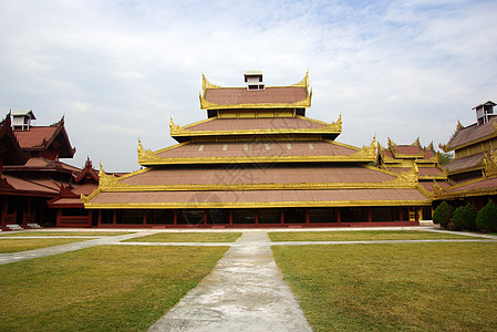 缅甸曼德勒的皇宫文化佛教徒建筑历史性金子博物馆艺术品避难所旅行宝塔图片