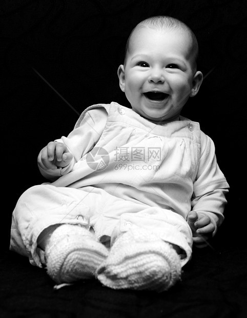 婴儿肖像黑白情感艺术工作室黑色童年黑与白儿童乐趣摄影图片