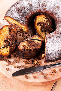 大理石蛋糕甜食香草甜点小吃可可摄影咖啡巧克力糖霜早餐图片