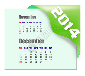 2014年12月日历日程红色活页记事本公告笔记本插图数字空白商业图片