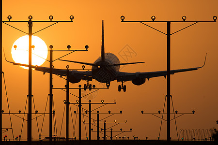 洛杉矶机场着陆目的地飞机天空交通飞行橙子旅游飞机场方式图片