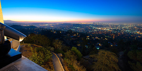 从格里菲斯天文台看的洛杉矶天空景观全景风光水平摄影城市目的地旅游监视图片
