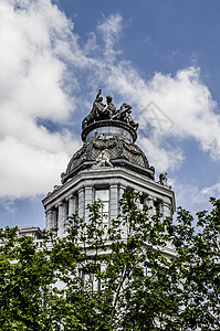 Gran 途经 马德里市的图象 其独特的拱门游客历史性旅游历史景观房子雕像文化地标城市图片