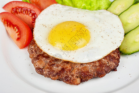 牛排牛肉肉和煎蛋工作室香菜牛肉餐垫牛扒晴天美食土豆盘子面包图片