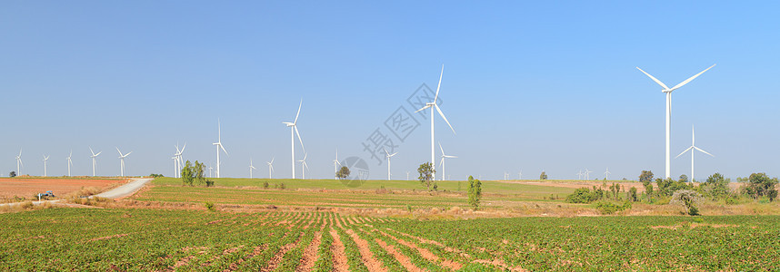 风力涡轮发电机蓝色活力风车技术翅膀全景资源环境工业创新图片