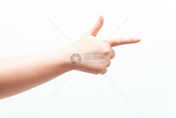 亚洲女性做各种手势的亚洲女性女孩手指积分工作室女士白色图片