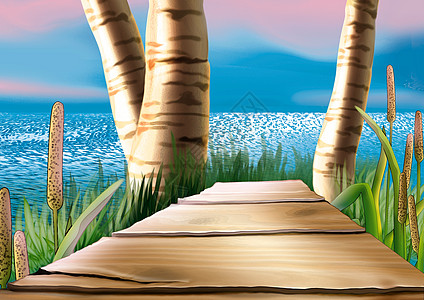 沿海木材脚桥图片