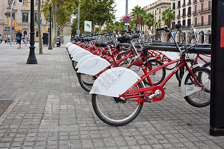 自行车租金旅游车辆街道生态运输民众车轮红色金属运动图片