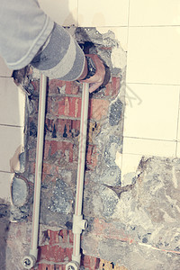 管道卫生服务男人工人工作修理工承包商厨房看门人扳手图片