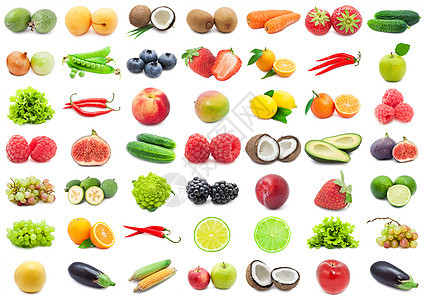 水果和蔬菜黄瓜香蕉柠檬玉米胡椒椰子覆盆子辣椒奇异果图片