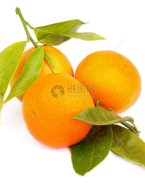 坦格林橘子横截面甜食健康饮食香味树叶蔬菜食物亚热带白色图片