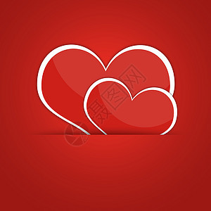 2个红红红心 背景摘要热情曲线问候语插图恋情装饰邀请函角落夫妻卡片图片
