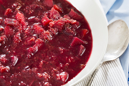 特写 Borscht 汤图片