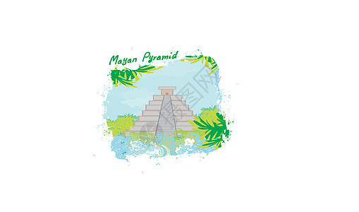 墨西哥州Mayan金字塔     矢量说明图片