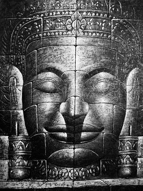 柬埔寨佛祖合金旅行遗产高棉语嘴唇废墟阴影绘画眼睛艺术家图片
