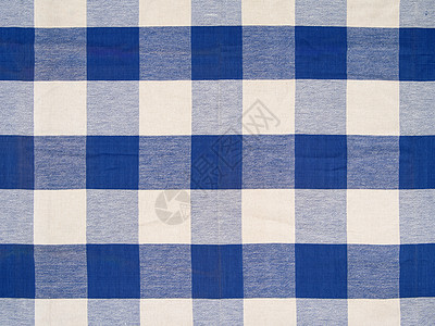 蓝格式桌布纺织品格子桌子织物白色亚麻棉布图片
