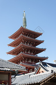 浅草寺庙建筑神道皇帝神社首都地标红色佛教徒入口文化图片