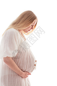 与世隔离的孕妇婴儿金发女郎白色女士母亲怀孕父母女性母性生活图片