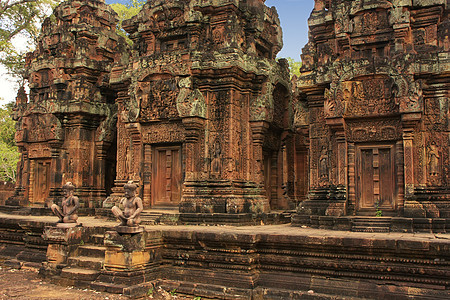 寺庙 柬埔寨暹粒 吴哥地区建筑文明高棉语历史性砂岩丛林地标石头废墟热带图片