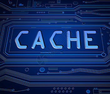 缓存概念蓝色微技术筹码母板处理器高科技插图工程贮存通讯图片