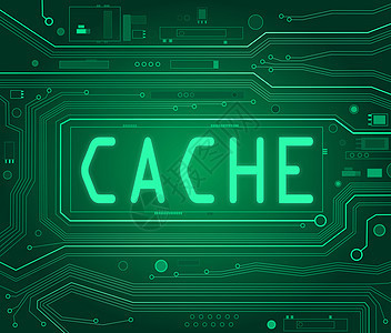缓存概念绿色插图电路板贮存技术母板电脑木板记忆科学图片