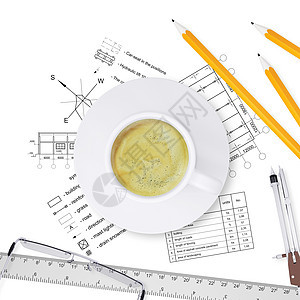桌面建筑师工程框架工作技术床单建造插图教育飞碟办公室图片