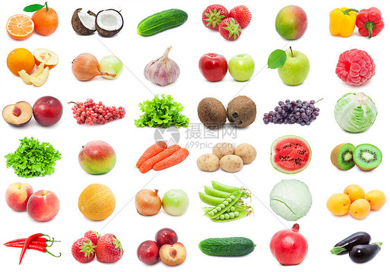 水果和蔬菜柿子土豆覆盆子胡椒洋葱菠萝西瓜黄瓜玉米柠檬图片