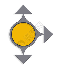 有三个箭头的圆形艺术空白电脑标签网络网站界面插图阴影黄色图片