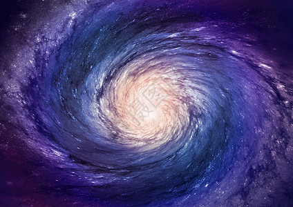 遥远的螺旋星系插图行星火花辉光辉煌轨道飞船天空紫色微光图片