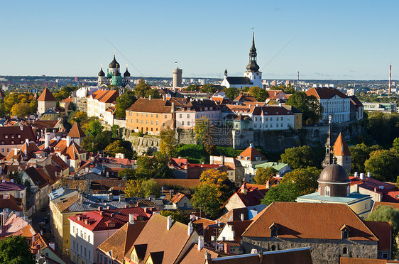 爱沙尼亚塔林全景鸟眼城市图片