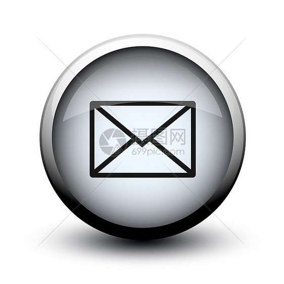 按钮消息 2d电脑徽章灰色邮件插图网络海浪圆圈圆形玻璃图片