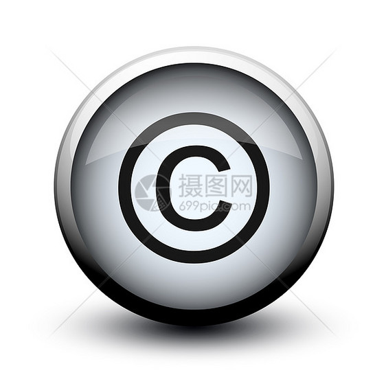 按钮版权 2d剪贴权利作者插图网络互联网圆形圆圈白色灰色图片