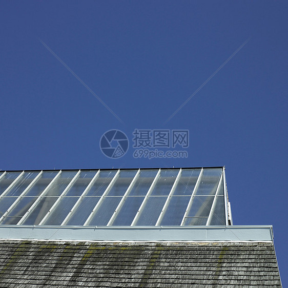 有玻璃屋顶的建筑物耐用性现代性蓝色色调木头大厦建筑学线条建筑边缘图片