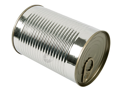 闭锡罐金属产品盒子合金圆柱食物贮存罐装白色材料背景图片