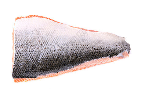 近距离的鲑鱼片美食红色牛扒鱼片皮肤产品白色橙子图片