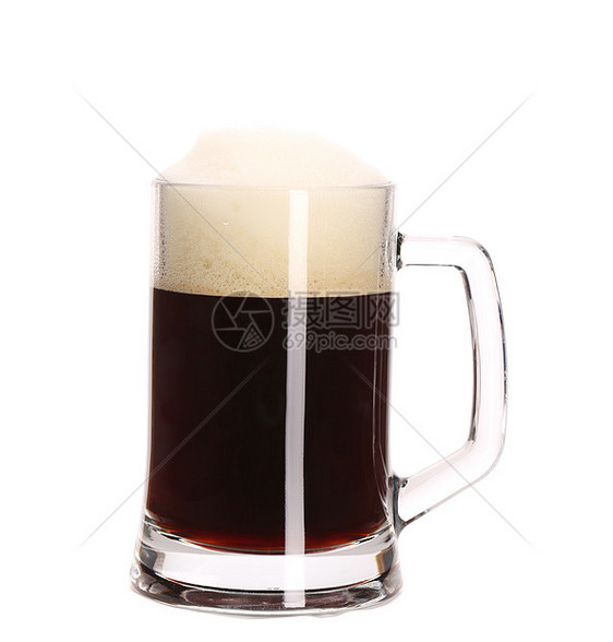 高大的棕色啤酒杯 与泡沫金子啤酒琥珀色流动派对庆典文化酒精黄色食物图片