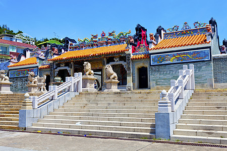 中国寺庙雕塑力量金子历史房子文化蓝色艺术绘画木头图片